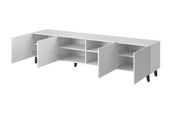 Scandinavian Choice Tv-Benk & Mediabenk-Juniskär TV-benk med Oppbevaring + Hyller 40x52x200 cm Svart