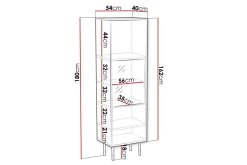 Scandinavian Choice Juniskär Vitrineskap 180 cm