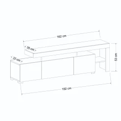 Tv-Benk & Mediabenk-Jurukovo TV-benk 192x53x37 cm Travertin, varm eik
