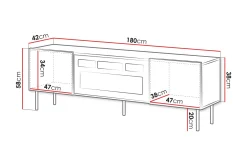 Tv-Benk & Mediabenk-Kamta TV-benk 180 cm Svart