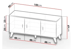 Kardos Kommode 45x150 cm