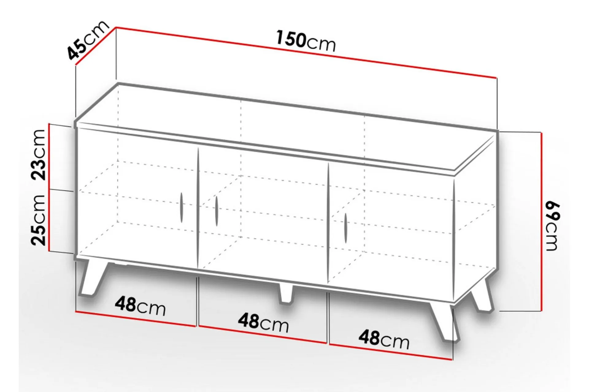 Kardos Kommode 45x150 cm