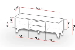 Tv-Møbelsett-Kardos Tv-møbelsett 160 cm Svart,tre