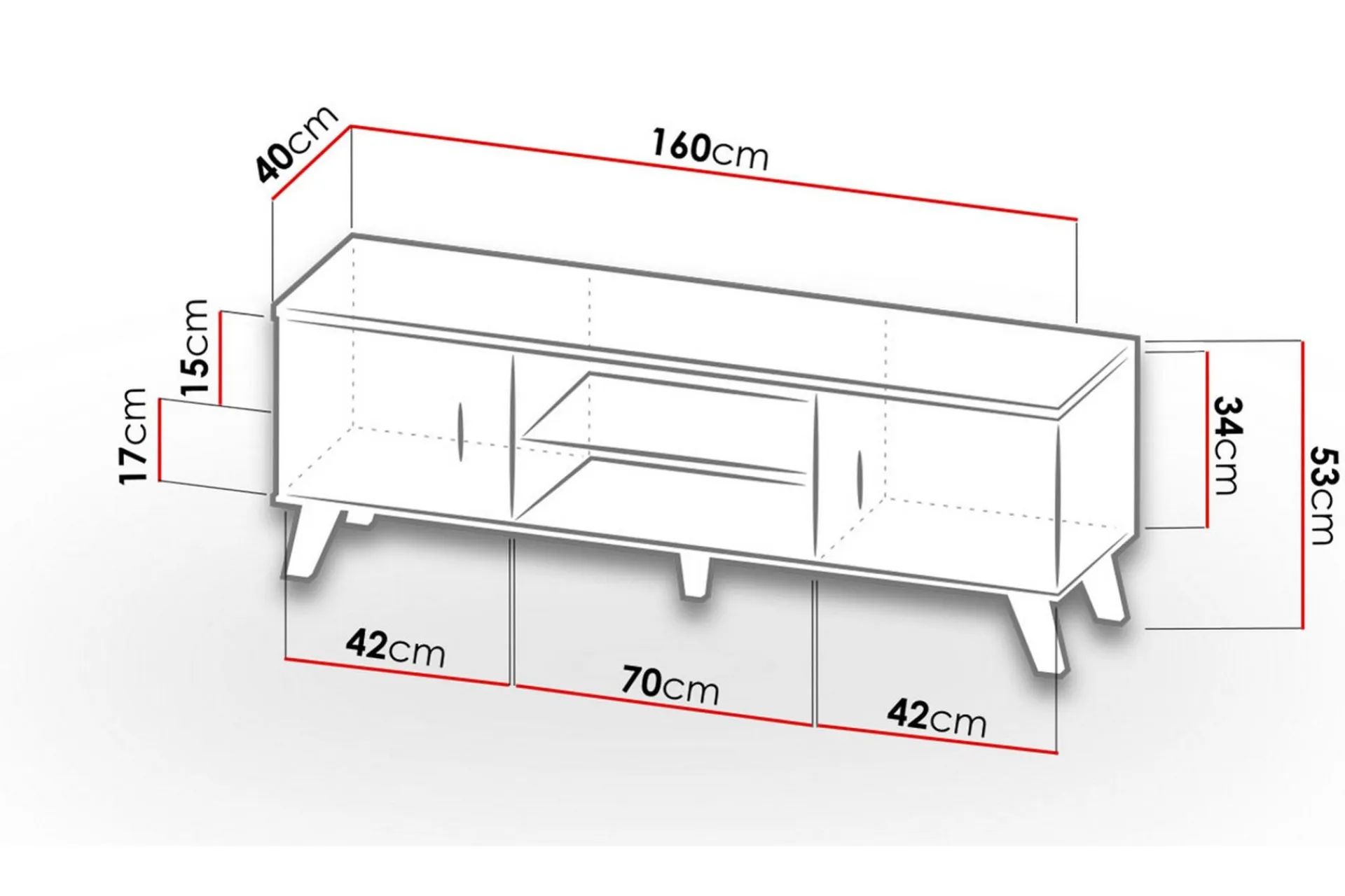 Tv-Møbelsett-Kardos Tv-møbelsett 160 cm Svart,tre