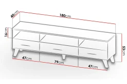 Tv-Møbelsett-Kardos Tv-møbelsett 180 cm Svart,tre
