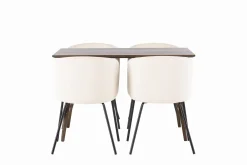 Venture Home Spisegrupper-Kaseidon Spisegruppe 120 cm Rektangulær med 4 Berit Stoler Beige,Mörkbrun