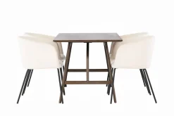 Venture Home Spisegrupper-Kaseidon Spisegruppe 120 cm Rektangulær med 4 Berit Stoler Beige,Mörkbrun