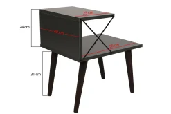 Avlastningsbord-Kaysie Nattbord 50 cm Antracit