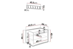 Oppbevaringsskap|Skap-Kenmare Highboard White Hvit
