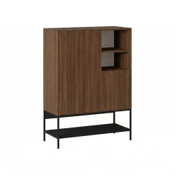 Sideboard & Skjenker-Kenvor Skjenk 90x125x40 cm Milano Walnut, Wood Black, Black