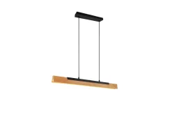 Trio Lighting Kerala LED-Pendellampe Mattsvart/Tre