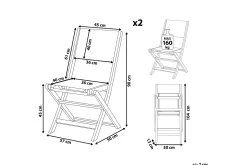 Balkongstoler|Balkongmøbler-Kettelle Klappstol Utendørs 57x50x90 cm Mørkebrun/grå