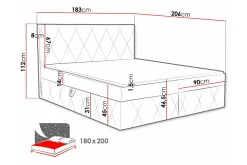 Kintore Kontinentalseng 180x200 cm