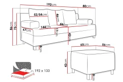 Sovesofaer-Kintore 2-sits Bäddsoffa Beige