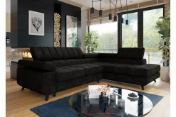 Kintore 3-sits Hörnbäddsoffa Black