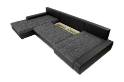 Velour Sofa & Fløyel Sofa|Sovesofaer-Kintore 4-sits Hörnbäddsoffa Dark grey Mørkegrå