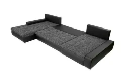 Velour Sofa & Fløyel Sofa|Sovesofaer-Kintore 4-sits Hörnbäddsoffa Dark grey Mørkegrå