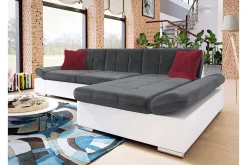 Sofa Med Sjeselong-Kintore 3-sits Hörnsoffa Dark Grey/White mørkegrå/hvit