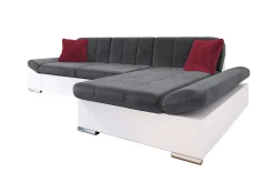 Sofa Med Sjeselong-Kintore 3-sits Hörnsoffa Dark Grey/White mørkegrå/hvit