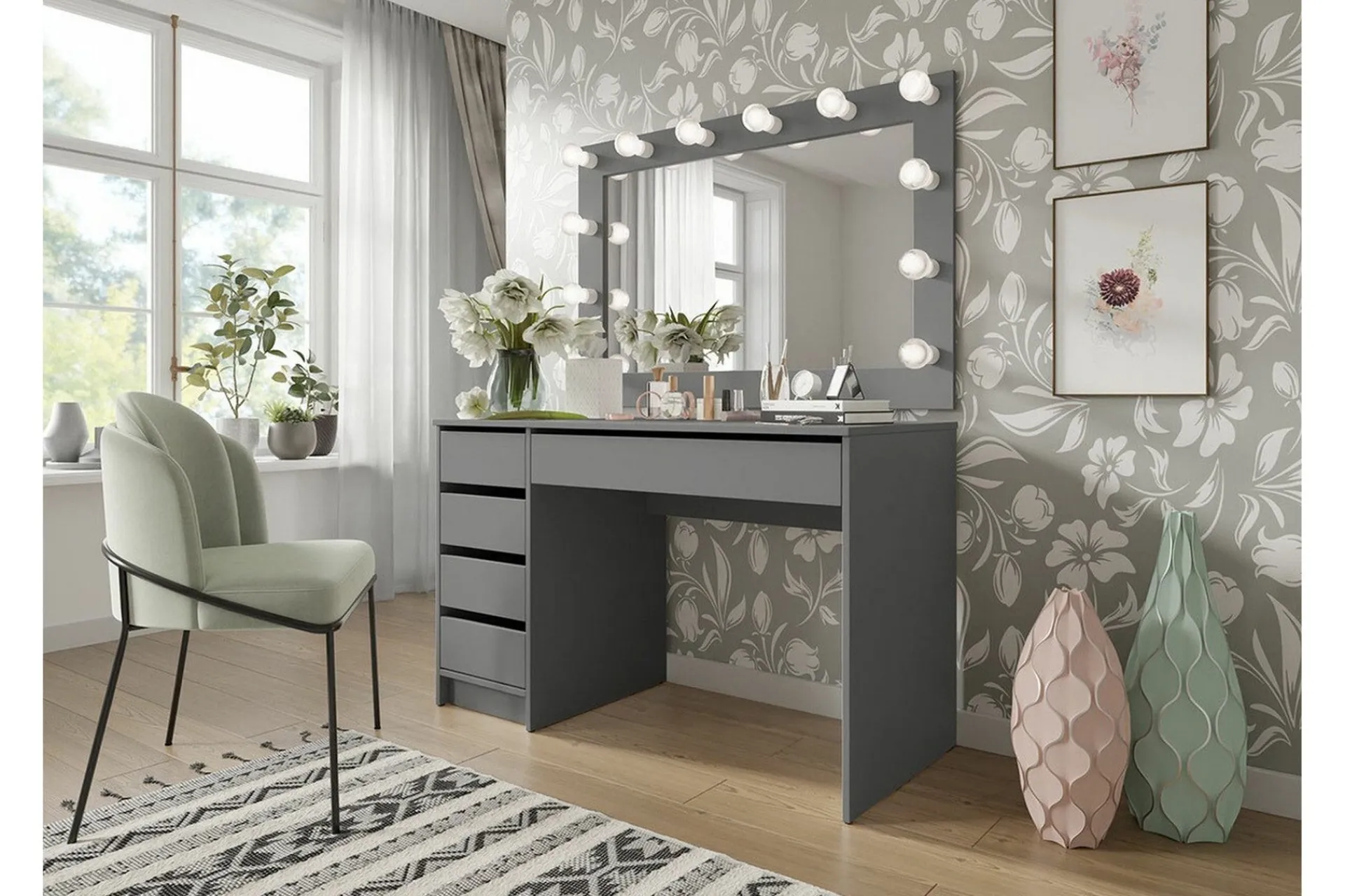 Kontorbord-Kintore Skrivbord 120 cm Anthracite Antracit