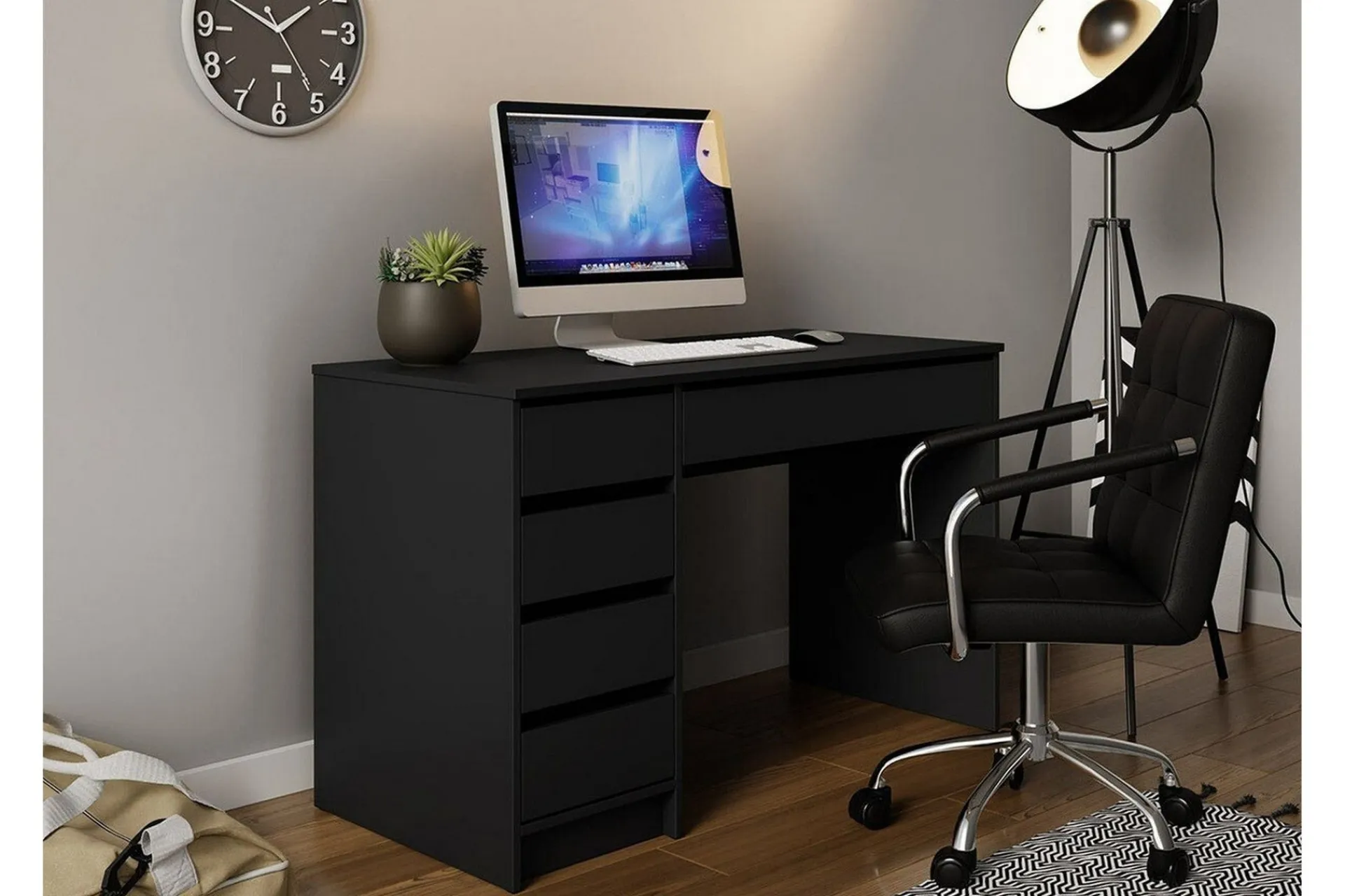 Kontorbord-Kintore Skrivbord 120 cm Black Svart