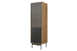 Vitrineskap|Skap-Kintore Vitrineskap 180 cm Svart