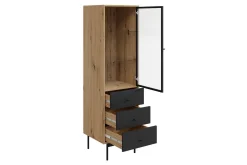 Vitrineskap|Skap-Kintore Vitrineskap 180 cm Svart