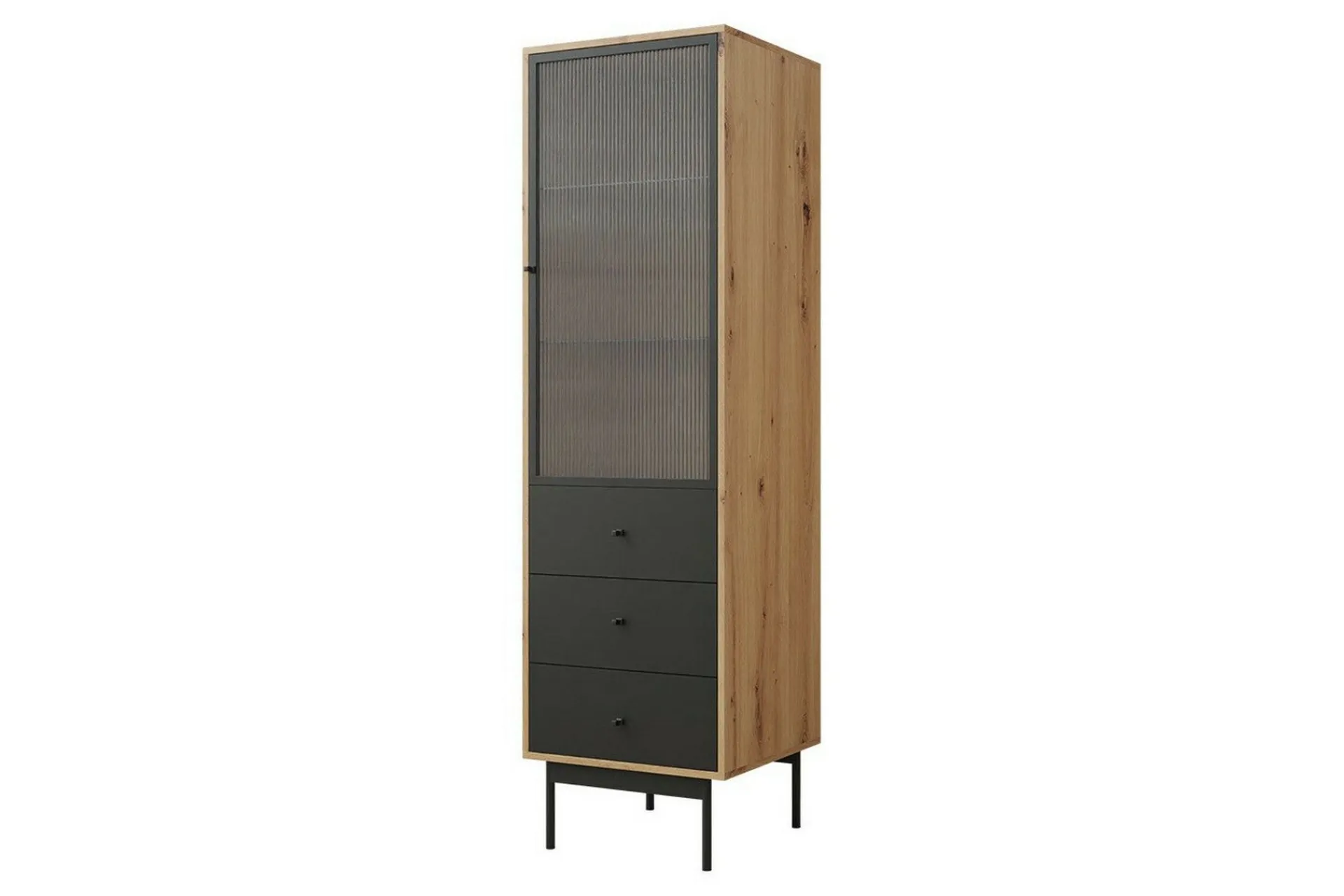 Vitrineskap|Skap-Kintore Vitrineskap 180 cm Svart