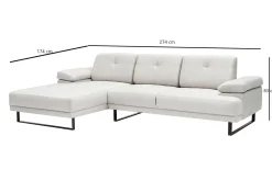 Sofa Med Sjeselong-Kitimat Divansofa 3-seters Beige