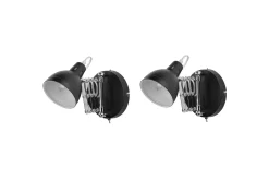 Nattbordslampe-Klarve Vegglampe 2 stk E14 Svart