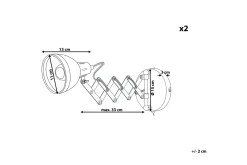 Nattbordslampe-Klarve Vegglampe 2 stk E14 Svart