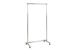 Stumtjener|Knaggerekke-Klesstativ GIGANT på hjul 93x425xH122-177cm Krom