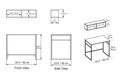 Klingbo Skrivebord 90 cm med Oppbevaring Vegghylle