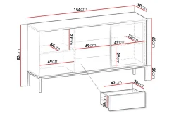 Scandinavian Choice Klinkerville Lavt Vitrineskap Display med belysning 39 cm dybde