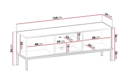 Scandinavian Choice Tv-Skap|Tv-Benk & Mediabenk-Klinkerville TV-benk med Belysning 39 cm dyp 56 cm bred Svart