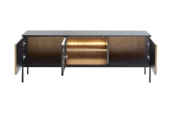 Scandinavian Choice Tv-Skap|Tv-Benk & Mediabenk-Klinkerville TV-benk med Belysning 39 cm dyp 56 cm bred Svart