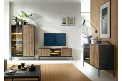 Scandinavian Choice Tv-Skap|Tv-Benk & Mediabenk-Klinkerville TV-benk med Belysning 39 cm dyp 56 cm bred Svart