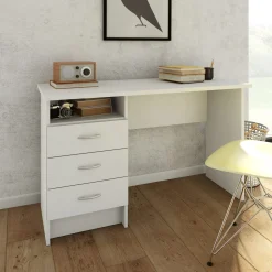 Tvilum Kontorbord-Klintberg Skrivebord med 3 skuffer 120x48x73 cm Hvit