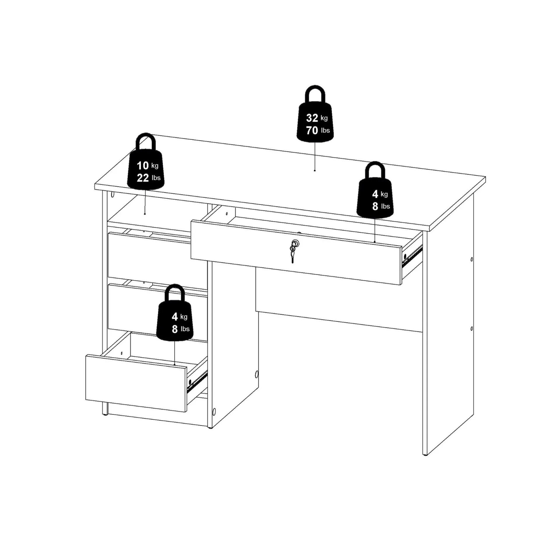 Tvilum Kontorbord-Klintberg Skrivebord 109x48x76 cm Hvit
