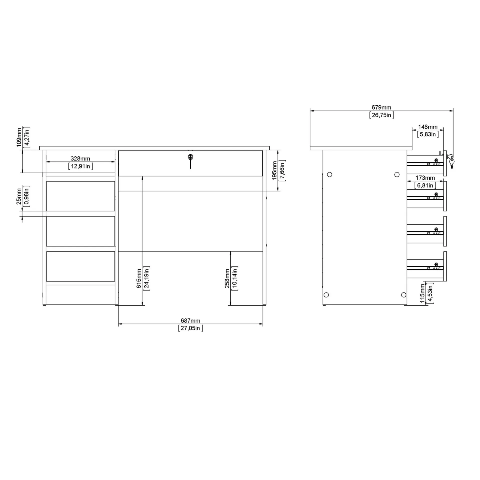 Tvilum Kontorbord-Klintberg Skrivebord 109x48x76 cm Hvit