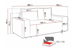 Knocklong 2-seters Sovesofa