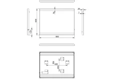 Baderom|Baderomslampe Vegg-Knutby Baderomsspeil 60 cm LED-Lys Svart