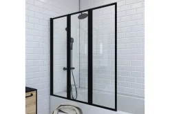 Baderom-Knutby Dusjvegg 125x143 cm Svart
