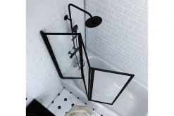 Baderom-Knutby Dusjvegg 125x143 cm Svart