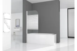 Baderom-Knutby Dusjvegg 75x140 cm Hvit