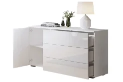 Kommode|Gangoppbevaring-Kommode Hvit Høyblank,tre