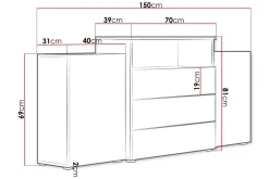 Kommode-Kommode 150 cm tre