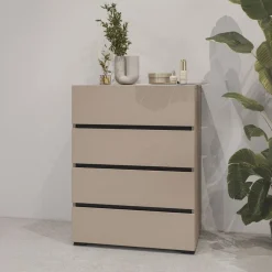 Entrekommode|Kommode-Kommode Cross med 4 skuffer Grey