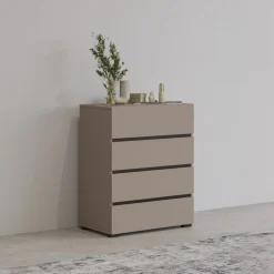 Entrekommode|Kommode-Kommode Cross med 4 skuffer Grey