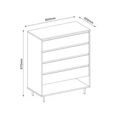 Kommode HOME4YOU Herta 80x40x97 cm